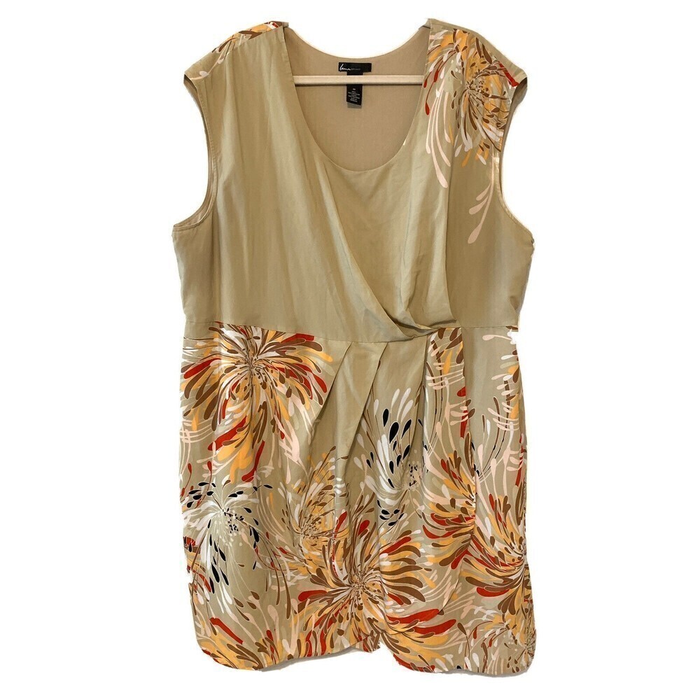 Lane Bryant Womens Plus Size 28 Multicolor Floral Print Sleeveless Midi Dress